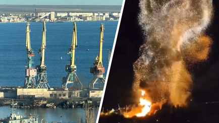 «Ты снимаешь? Охренеть!» — Появилось видео удара по БДК «Новочеркасску» в Крыму. И фото, что с ним стало