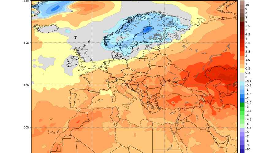 Температурные аномалии в январе 2024 года, ECMWF