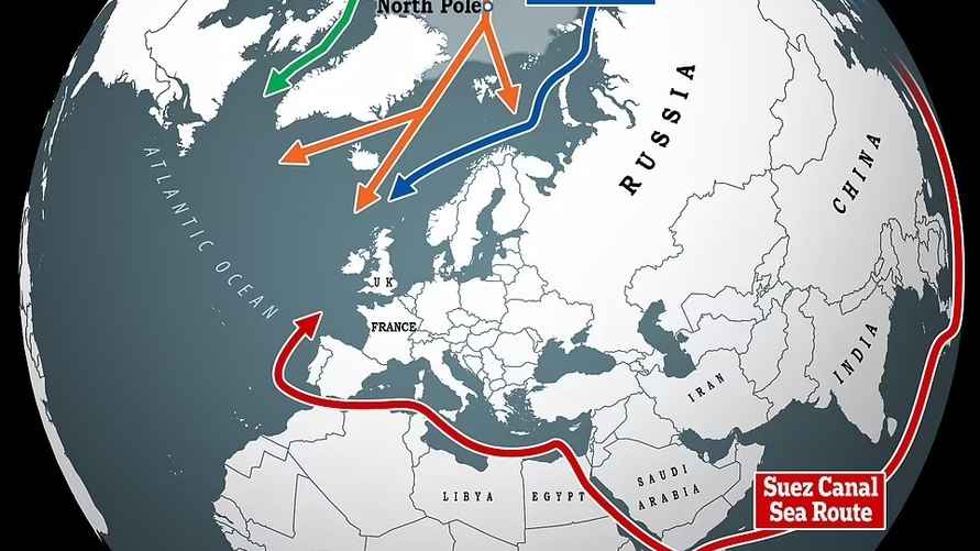 Инфографика The Daily Mail: "Как Арктика превратится в глобальное поле битвы"