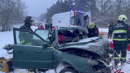 Под Полоцком в столкновении Audi и Skania погиб пассажир. Водитель фуры скрылся с места ДТП
