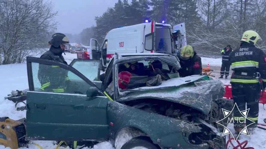 Под Полоцком в столкновении Audi и Skania погиб пассажир. Водитель фуры скрылся с места ДТП