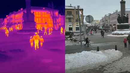 Появилось видео, как выглядит Брест через тепловизор