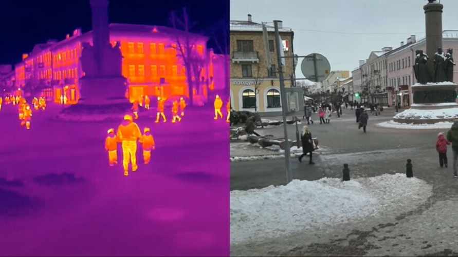 Появилось видео, как выглядит Брест через тепловизор