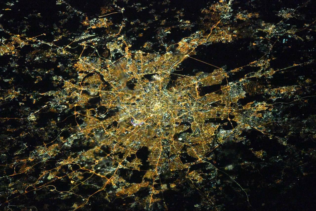 Российский космонавт показал фото ночного Минска с высоты МКС