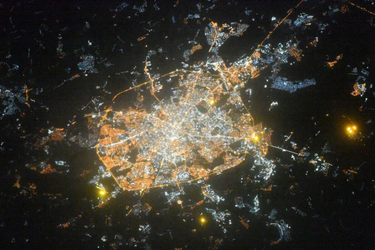 Российский космонавт показал фото ночного Минска с высоты МКС