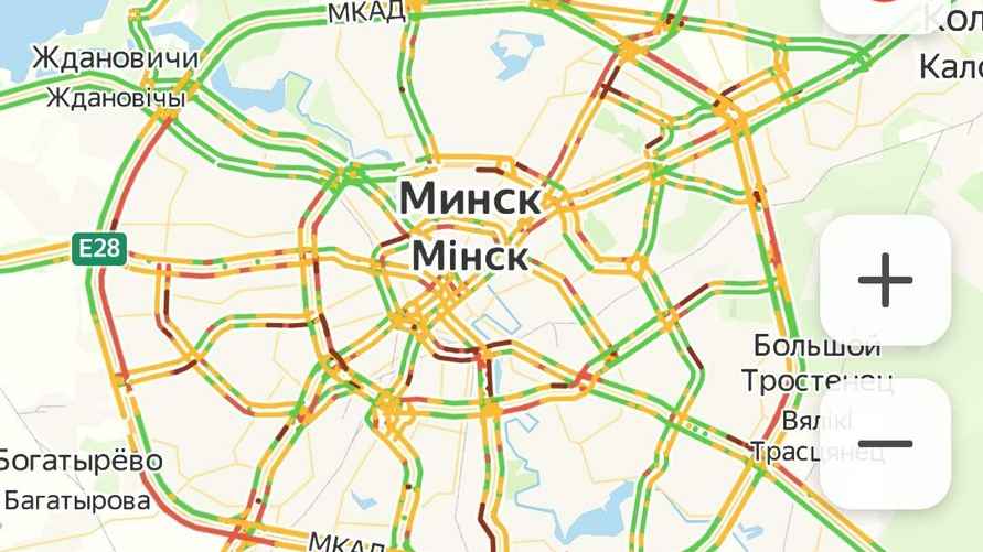 Яндекс предупредил от 10-балльных пробках в Минске