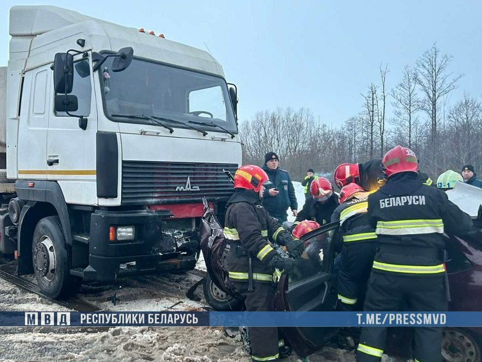 На трассе под Кричевом фура подмяла под себя легковушку на встречке – двое погибших