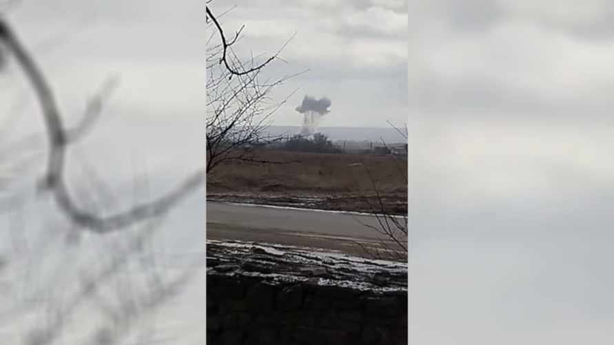 В сети появилось видео сбитого под Луганском самолета