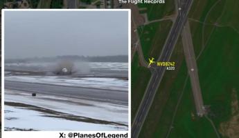 Появилось видео, как в Вильнюсе пассажирский самолёт промазал мимо посадочной полосы