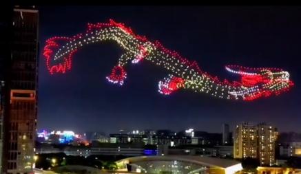 Тысячи дронов в виде драконов. Видео празднования Нового года в Китае облетели весь мир