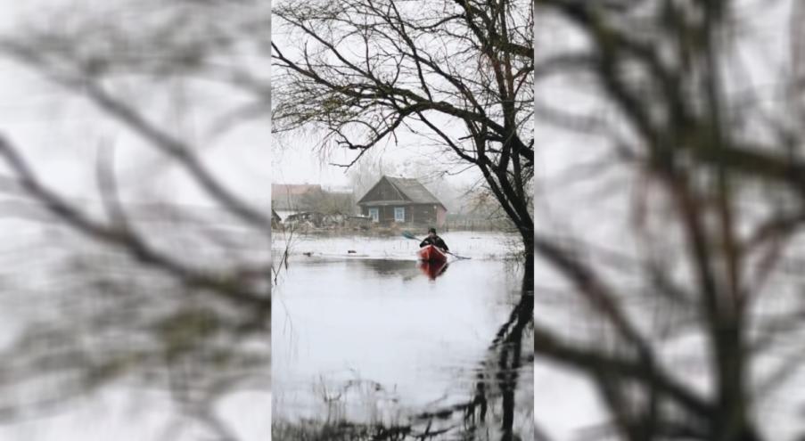 На кадрах видно, что вода в деревне уже