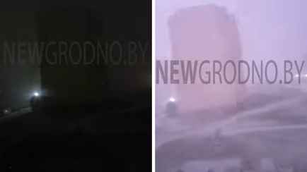 «Смотрите, творится какая-то фигня» — В Гродно засняли снег и молнию одновременно