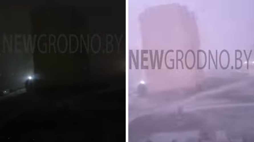 "Смотрите, творится какая-то фигня" — В Гродно засняли снег и молнию одновременно