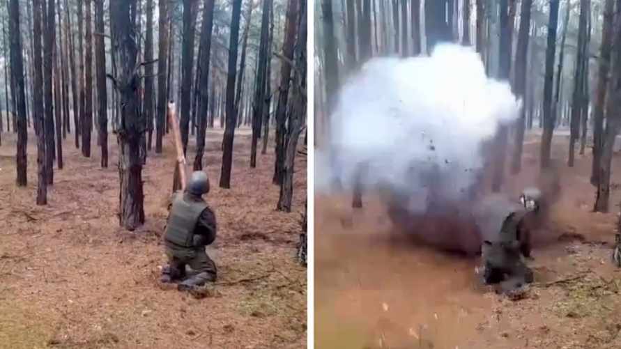 Россияне показали, как разминируют лес палками