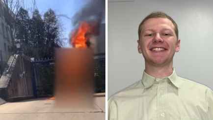 Американский военный поджег себя возле посольства Израиля в знак протеста против «геноцида»