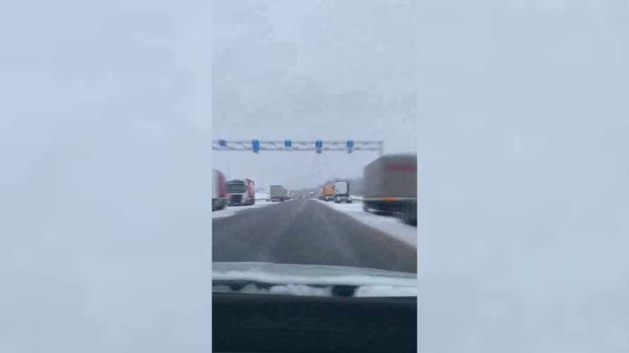 В ГПК показали видео километровых очередей из фур на границе Беларуси с Литвой