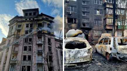 Возгорание квартир и падение обломков в детском саду. Киев массировано атаковали ракеты