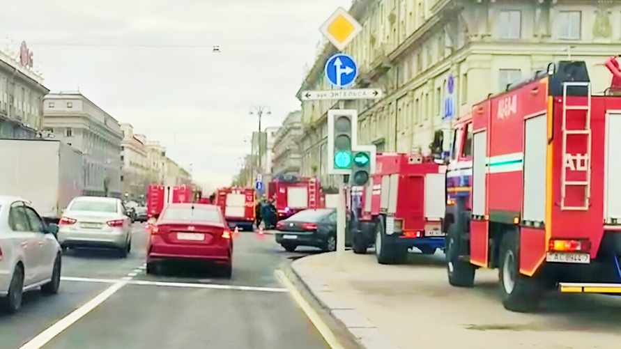 Скриншот из видео Минск-Новости с места события.