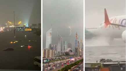В Дубае самолётам пришлось «приводняться», а улицы превратились в реки