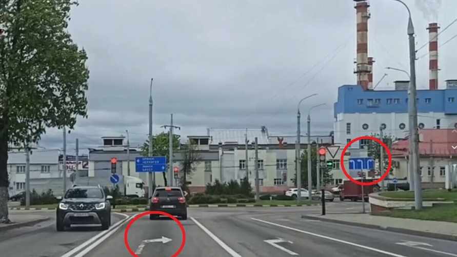"Перекрёсток для эрудита" - Гомельский водитель показал перекресток, который ставит в тупик гостей города. Что с ним не так?