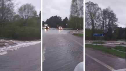 Под Мяделем вода размыла республиканскую трассу – авто пустили в объезд