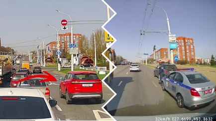 «Это не перекрёсток, а квест» — Пользователей TikTok удивил странный манёвр легковушки на перекрёстке в Минске