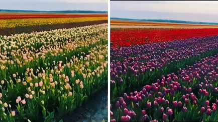 «Белорусская Голландия» — В TikTok показали поле из тюльпанов на Брестчине. Пользователи не поверили