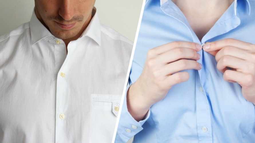 Пуговицы на мужских рубашках часто расположены справа, на женских — слева