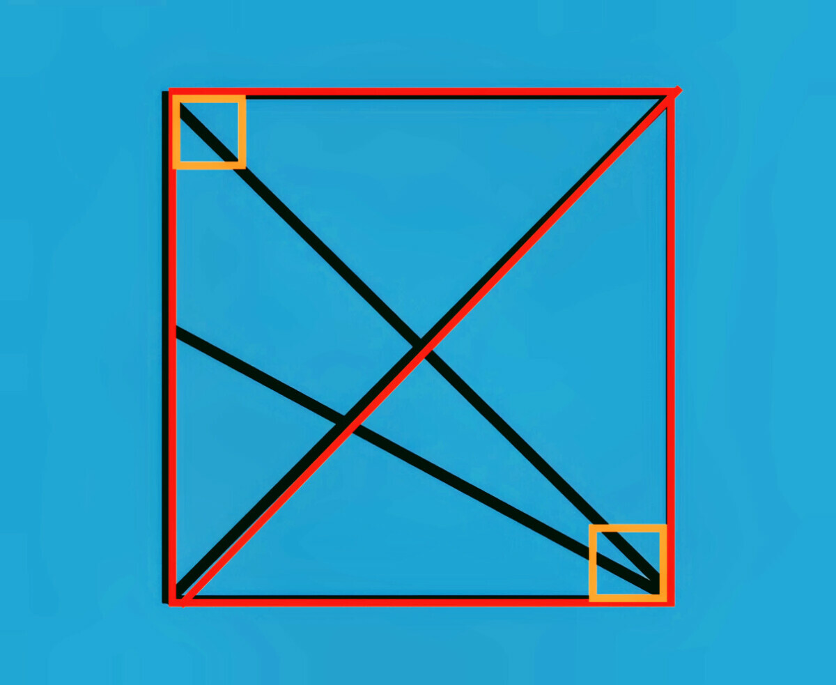 Сколько прямоугольных треугольников на картинке? Лишь самые сообразительные смогут найти все