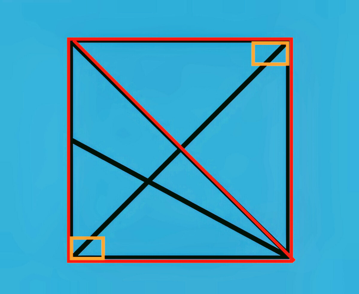 Сколько прямоугольных треугольников на картинке? Лишь самые сообразительные смогут найти все