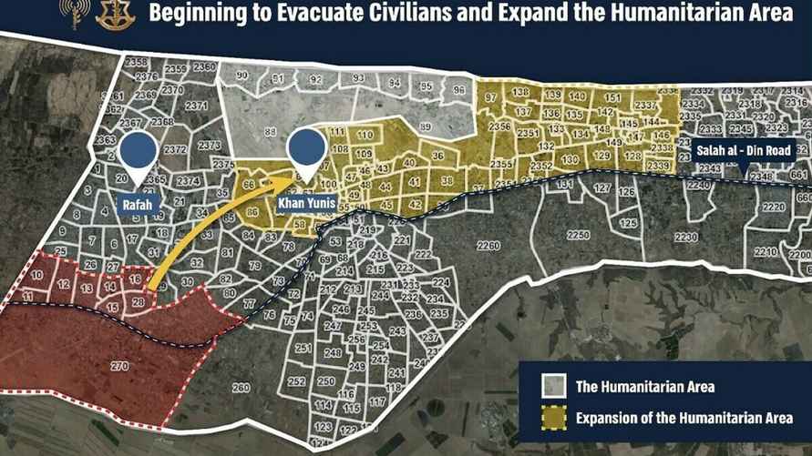 Карта эвакуации с листовок ЦАХАЛ