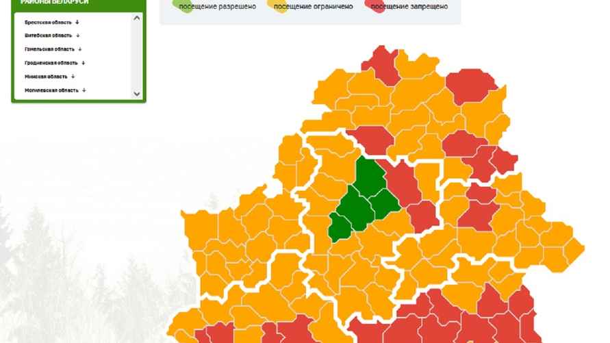 Карта запретов и ограничений на посещение лесов Минлесхоза на 29 мая 2024 года