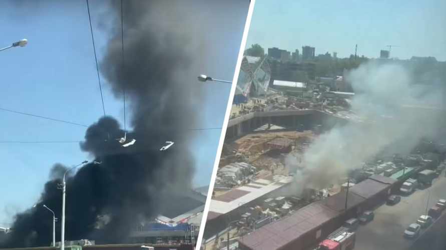 МЧС назвало причину густого черного дыма на стройке китайского бассейна в центре Минске