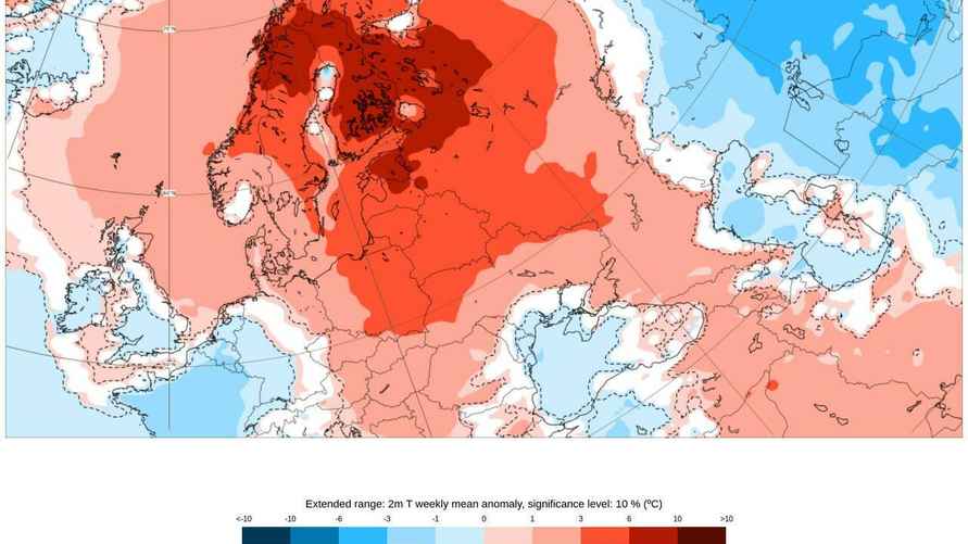 Температурный прогноз на 27 мая - 3 июня по модели ECMWF