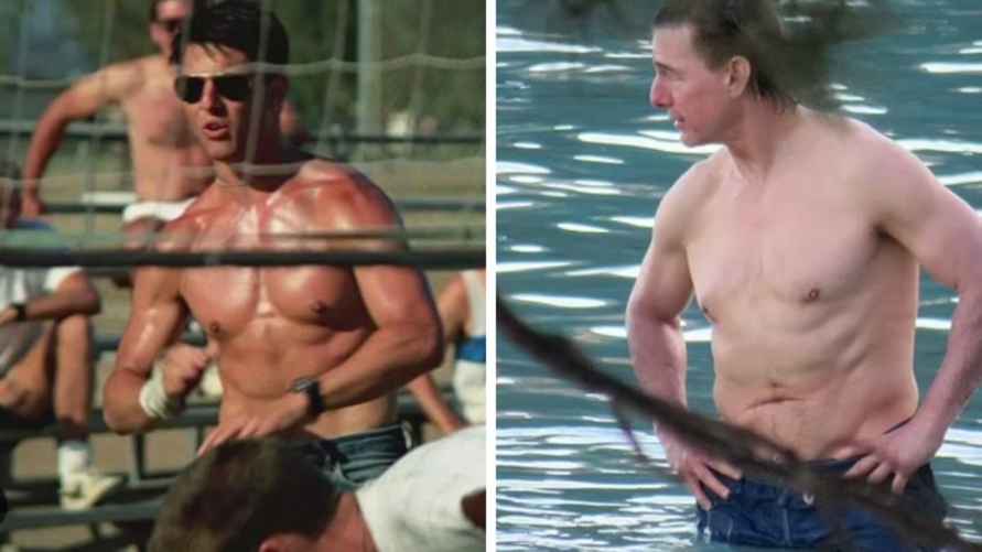 Том Круз в фильме "Лучший стрелок" 1986 года и сейчас