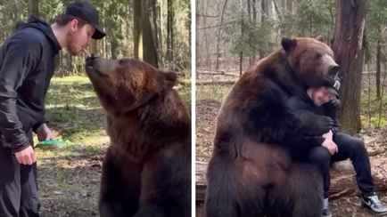 Защитник белорусского «Торпедо» удивил пользователей Instagram объятиями с бурым медведем