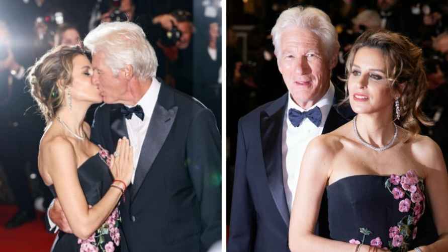 Ричард Гир вместе со своей супругой 41-летней Алехандрой Сильвой на Каннском кинофестивале 18 мая.