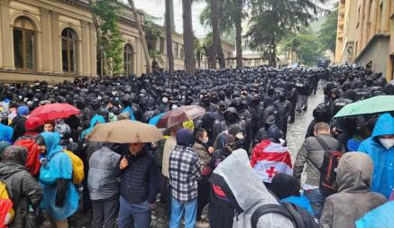 В Грузии студенты объявили забастовку, присоединившись к массовым протестам против «русского закона»