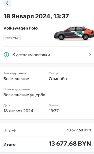 "Штраф" — почти 14 тыс. рублей. Белоруска поразила подписчиков в TikTok тем, как закончилась ее поездка на каршеринге
