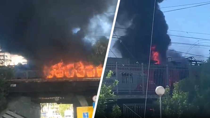 В России под Москвой загорелась электричка с пассажирами