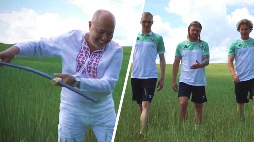 "Касiў Ясь канюшыну" - Солодуха показал, как готовит поле для футболистов