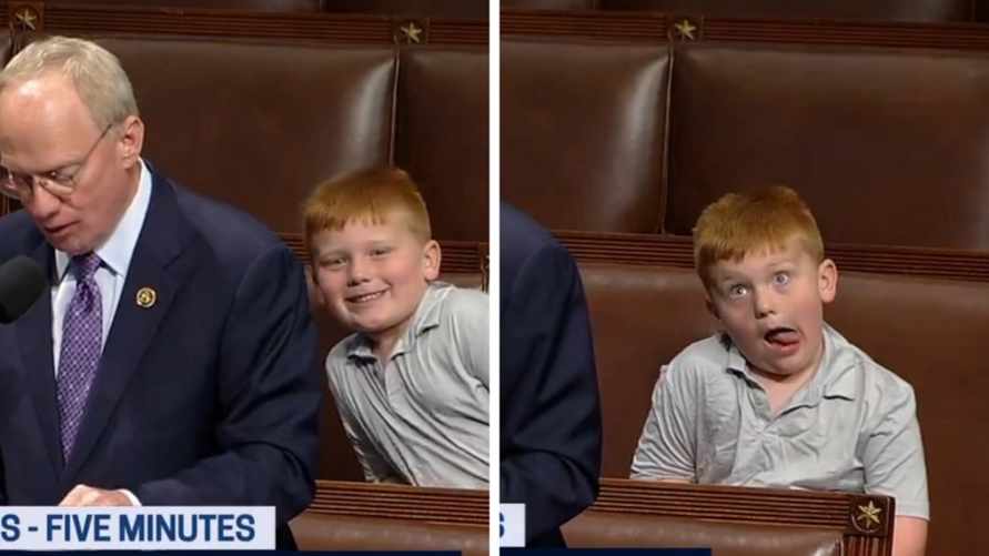 «Рыжий вождь краснокожих» - Шестилетний мальчик затмил выступление своего отца в Конгрессе США