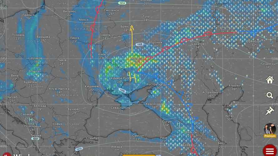 Продвижение Черноморского циклона «Н» 16 июня 2024 года
