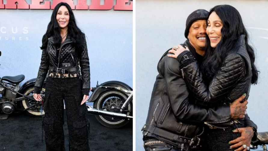 Шер со своим бойфрендом на премьерном показе фильма "Байкеры" 17 июня 2024 года