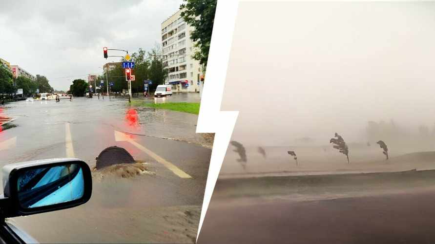 "Ливануло мощно" — Минчане поделились кадрами непогоды, из-за которой остановились автобусы и трамваи