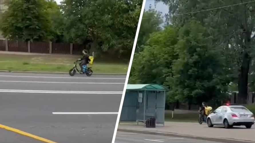 "Почему вез мою пиццу 15 дней" - В TikTok показали погоню ГАИ за курьером на электроскутере в Минске