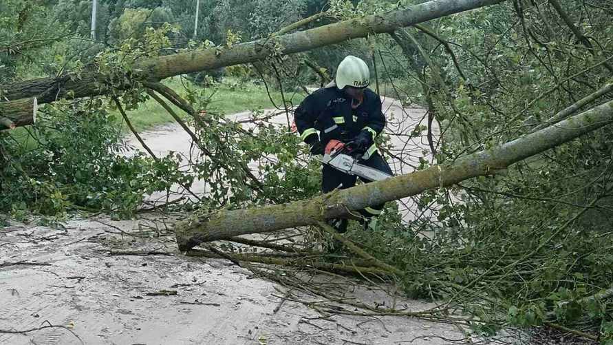 Под Кобрином сильным ветром повалило водонапорную башню. МЧС и белорусы показали разгул циклона Kirsti