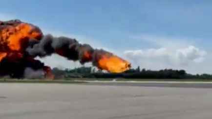 В Польше на видео попала катастрофа военного самолёта