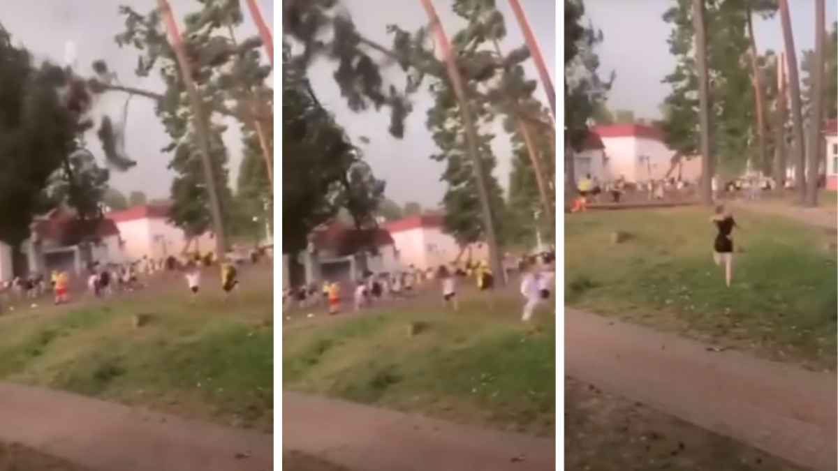 Появилось видео шторма в лагере под Речицей, где мальчика насмерть придавило упавшим деревом