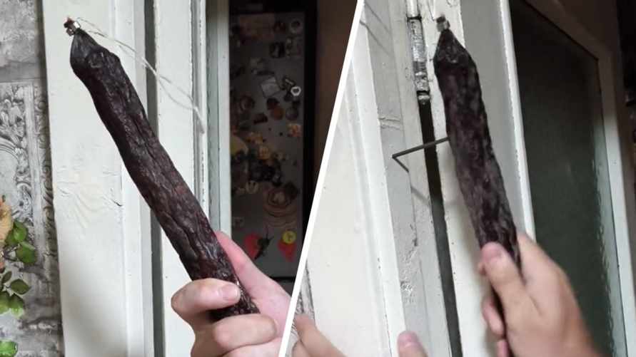 "Не придумал, как нарезать" - Белорус показал в TikTok, как забивает гвоздь могилевской колбасой. Подписчики подсказали способы